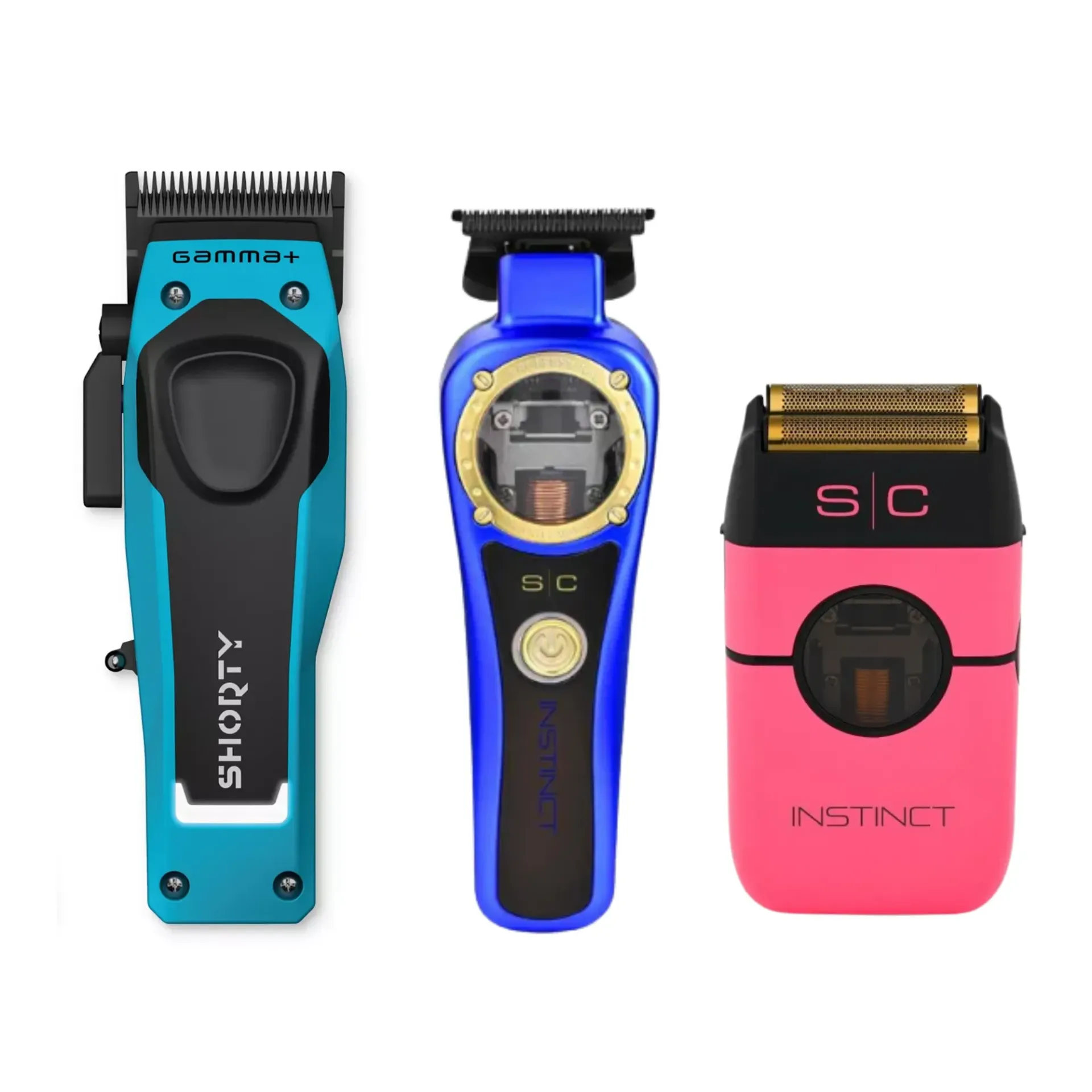 GAMMA+ SHORTY CLIPPER, STYLECRAFT INSTINCT TRIMMER & INSTINCT METAL PINK SHAVER BUNDLE