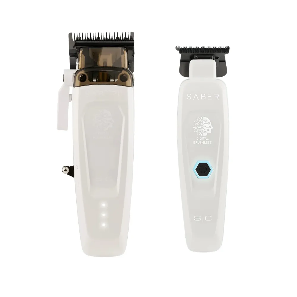 STYLECRAFT BRUSHLESS SABER II CLIPPER & TRIMMER WHITE | SC619W, SC421W
